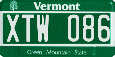 VT license plate XTW086