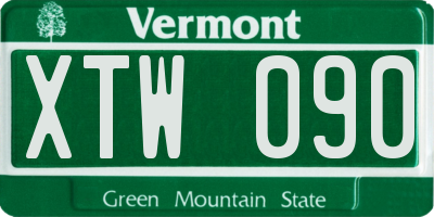 VT license plate XTW090