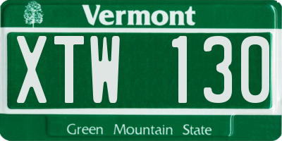 VT license plate XTW130
