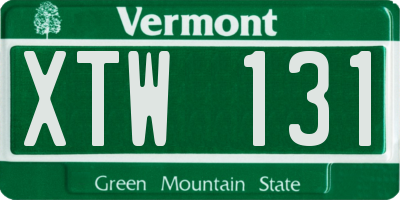 VT license plate XTW131
