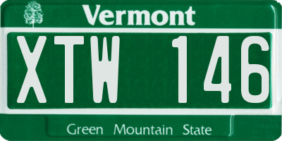 VT license plate XTW146