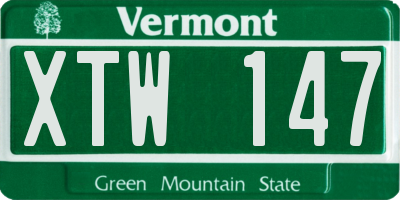VT license plate XTW147