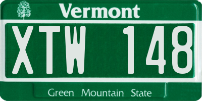 VT license plate XTW148