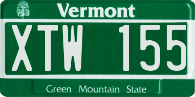 VT license plate XTW155