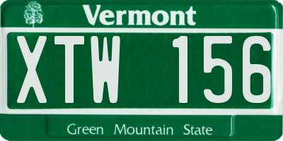 VT license plate XTW156