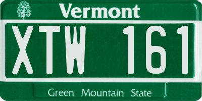 VT license plate XTW161