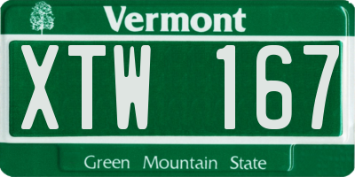 VT license plate XTW167
