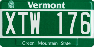 VT license plate XTW176