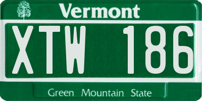 VT license plate XTW186