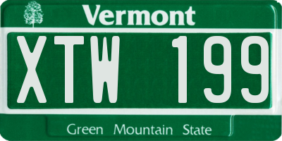 VT license plate XTW199