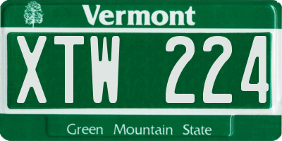 VT license plate XTW224