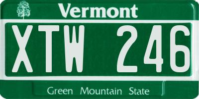 VT license plate XTW246