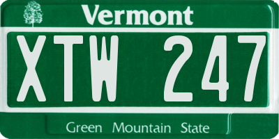 VT license plate XTW247