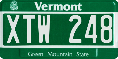 VT license plate XTW248