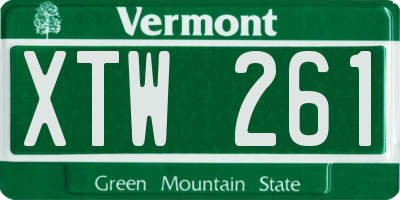 VT license plate XTW261