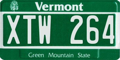 VT license plate XTW264