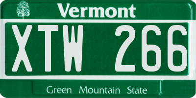 VT license plate XTW266