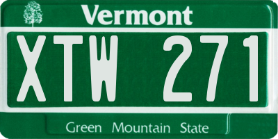 VT license plate XTW271