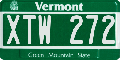 VT license plate XTW272