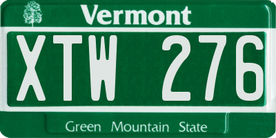 VT license plate XTW276