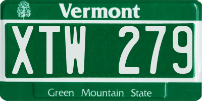 VT license plate XTW279