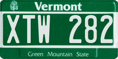 VT license plate XTW282