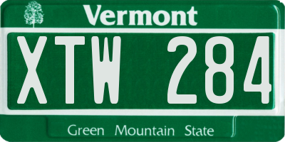 VT license plate XTW284