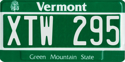 VT license plate XTW295