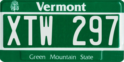 VT license plate XTW297