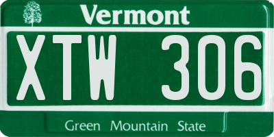 VT license plate XTW306
