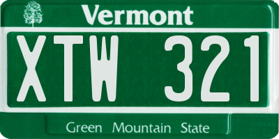 VT license plate XTW321
