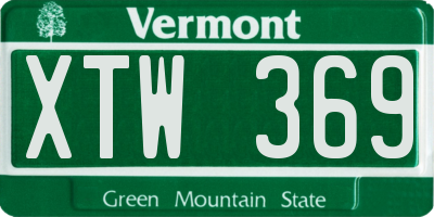 VT license plate XTW369