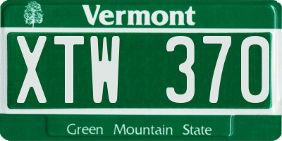VT license plate XTW370
