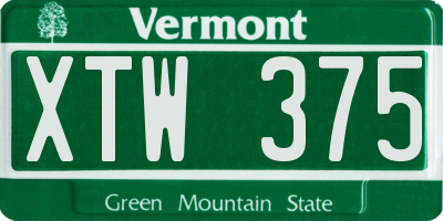 VT license plate XTW375