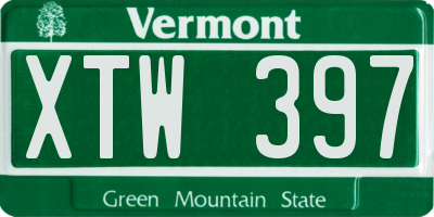 VT license plate XTW397