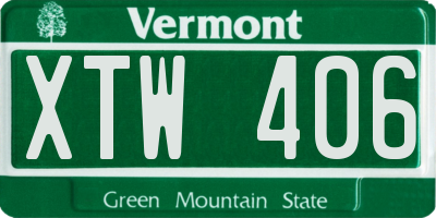 VT license plate XTW406