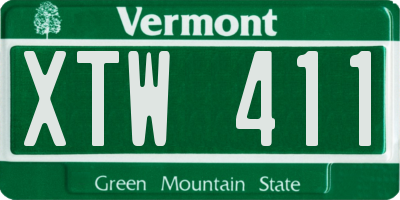 VT license plate XTW411