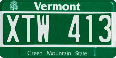 VT license plate XTW413