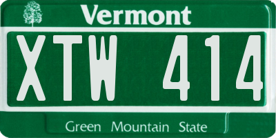 VT license plate XTW414