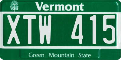 VT license plate XTW415