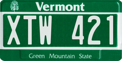 VT license plate XTW421