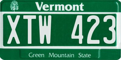 VT license plate XTW423