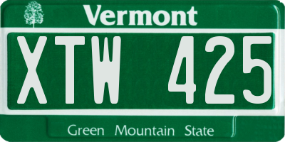 VT license plate XTW425