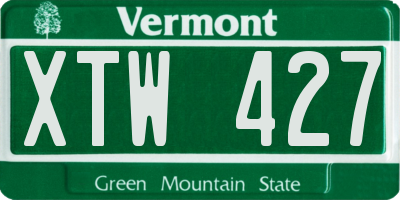 VT license plate XTW427