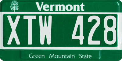 VT license plate XTW428