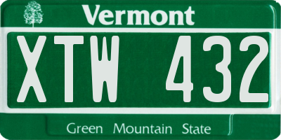 VT license plate XTW432