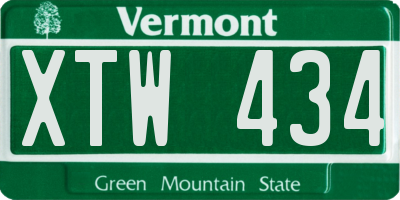 VT license plate XTW434