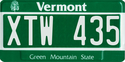 VT license plate XTW435