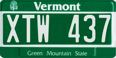 VT license plate XTW437