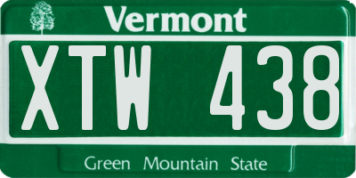 VT license plate XTW438